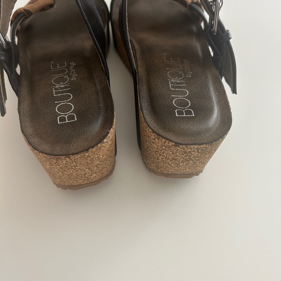Boutique by Corky’s Wedge Sandals Size 7 Black - Picture 4 of 15